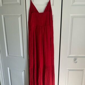 Abercrombie & Fitch Crimson Smocked Maxi Dress